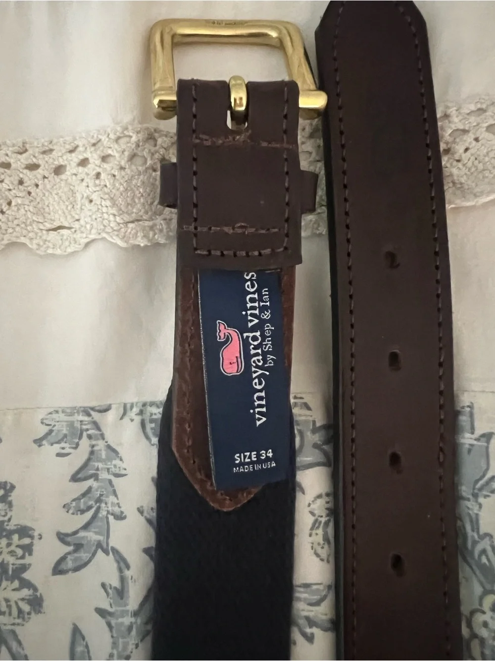 Vineyard Vines Size 34 Lacrosse Themed Belt Men’s